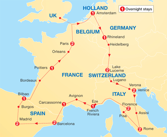 tour europe from usa
